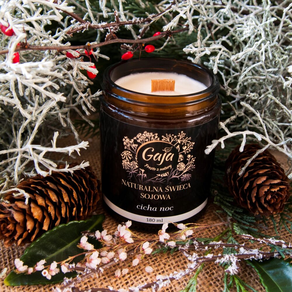 Naturalna świeca zapachowa Cicha Noc - Olejarnia Gaja