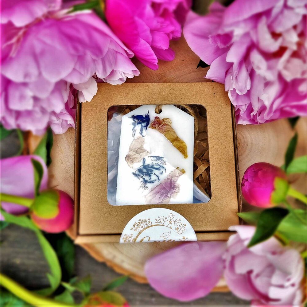 Naturalna tabliczka zapachowa Piwonia Bławatek - Olejarnia Gaja